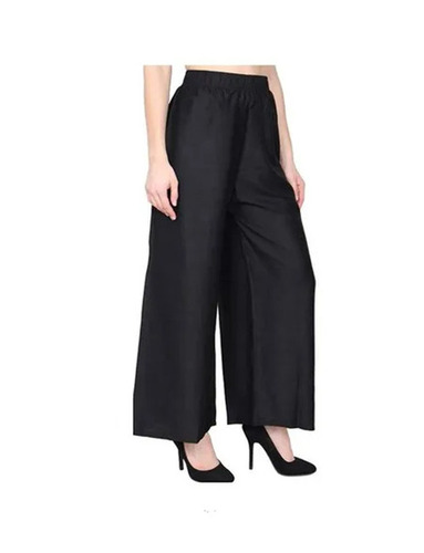 Black Palazzo Pants - Loose Fit, Ankle Length | Anti-Wrinkle, Breathable, Quick Dry, Machine Washable