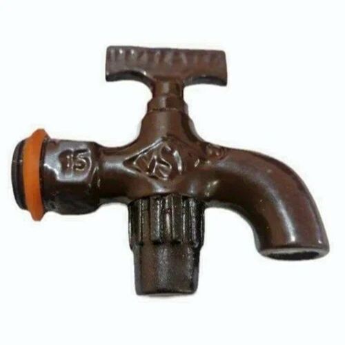 Cast Iron Water Tap - 15mm Round Head Shape , Modern Maroon Color with Color Coated Finish
