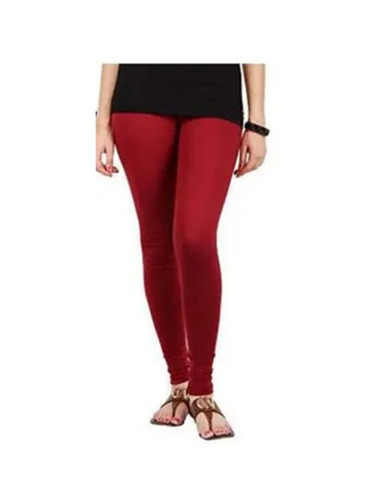 Churidar Leggings - Cotton Lycra Customized Sizes 28-42 Maroon Color | 4-Way Stretch Anti-Wrinkle Breathable Quick Dry Suitable for Daily Wear