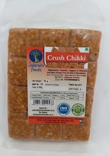 Crushed Groundnut Chikki - 200 Grams, Regular Size | Crunchy Texture, Nutty Flavor, Sweet Protein-Rich Snack, Handcrafted Delight, Gluten-Free Option