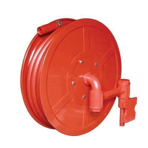 Fire Hose Reel - Premium Quality, 65mm Diameter, 30m Length | Good Condition, Red PU Material, Ideal for Commercial and Residential Firefighting