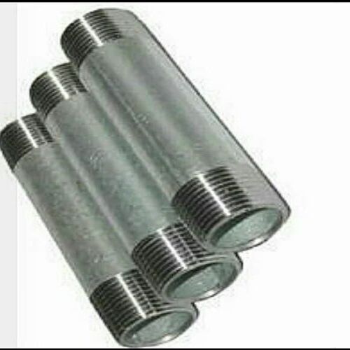 GI Pipe Nipple - 1/2 Inch Diameter Threaded End Connection | Grey Color for Plumbing Applications
