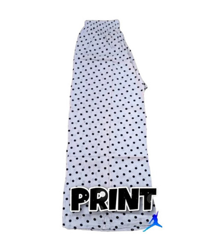 Ladies Palazzo Pants - Cotton Blend Customized Sizes 28-42 White & Black Dotted Loose Fit Ankle Length Elastic Band Closure | Anti-Wrinkle Quick Dry Breathable Machine Washable Tear & Shrink Resistant