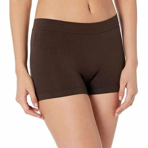 Ladies Boyshort Panties - Cotton Fabric, Size 28-42, Brown Color | Breathable, Skin-Friendly, Fade and Wrinkle Resistant