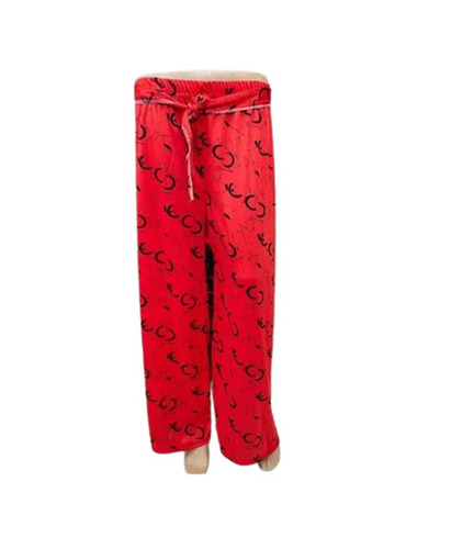Red Printed Palazzo - Cotton Blend, Ankle Length, Elastic Band Waist | Anti-Wrinkle, Breathable, Quick Dry, Machine Washable, Casual Wear for All Ages