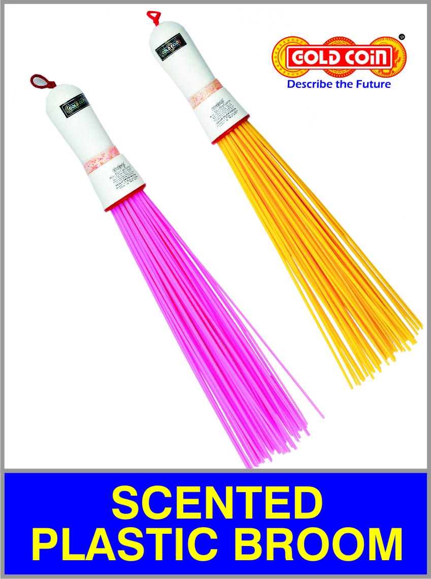 Scented Plastic Broom - Lightweight Design, Long Shelf Life | Low Maintenance, Various Colors