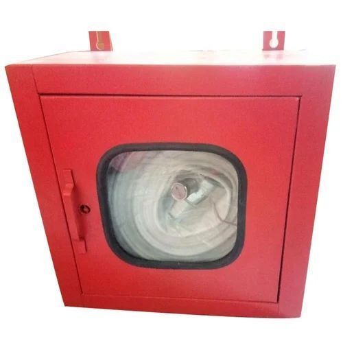 Single Door Fire Hose Box - Premium Mild Steel, Red Powder-Coated Finish | Lockable Enclosure, Clear Acrylic Window, Easy Access