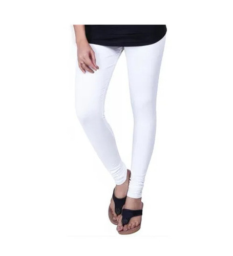 White Legging - Cotton Lycra, Customized Size, Ankle Length | Slim Fit, 4-Way Stretch, Breathable, Quick Dry, Anti Wrinkle, All Season