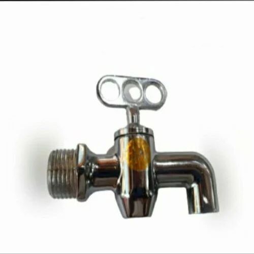 Zink Water Tap - Stainless Steel, 15mm Size, White Color | Traditional Round Design, Pvc Features, Suitable For Bathroom Fitting