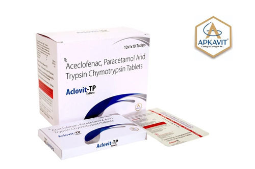 Aclovit Tp Aceclofenac Paracetamol Trypsin Chymotrypsin Tablet