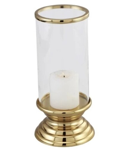 Aluminium Candle Holder - Modern Round Design, Elegant Gold Finish