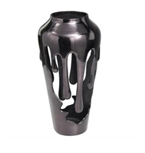 Black Metal Drip Vase