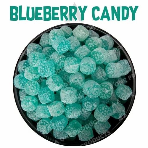 Blueberry Hard Candy - 1kg Pouch Packing, Eggless, Round Shape, Solid Form, Sweet Flavor