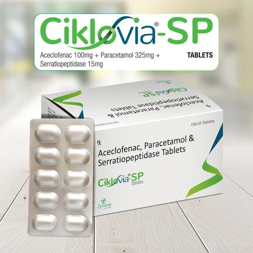 Ciklovia SP (Aceclofenac Paracetamol Serratiopeptidase Tablet)