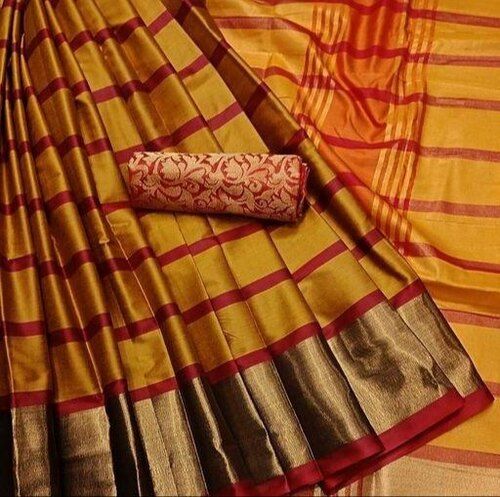 Cotton Silk Sarees - Color: Yellow