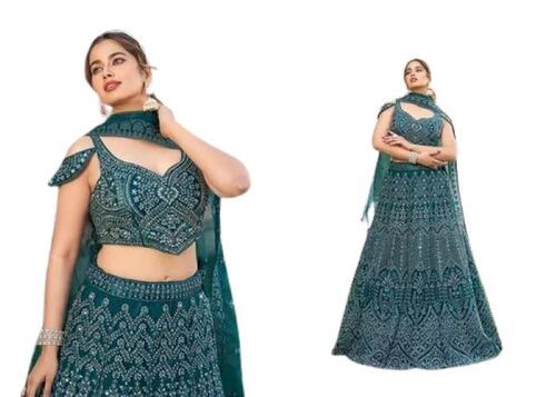 Dark Green Ladies Designer Lehengai