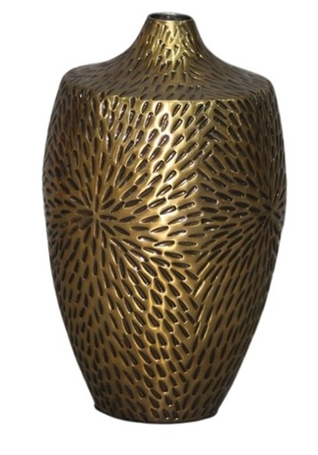 Decorative Aluminum Flower Vase - Finishing-Powder Coated, Antique Effect for Indoor Home Decor