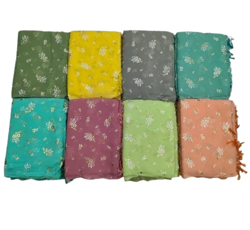 Designer Georgette Sarees - 60 gm Georgette, Fancy Printed with Unstitched Net Blouse | Available in 8 Colors, Ideal for Party Wear in All Seasons