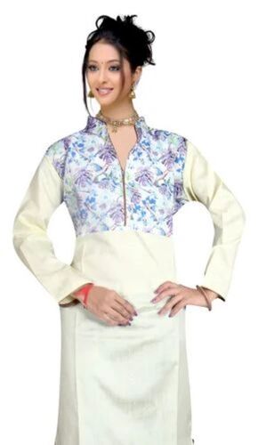 Designer Ladies Kurti - Premium Cotton, Available in XXS to Plus Size, Vibrant Blue Color, Embroidered Pattern, Stylish Three-Quarter Sleeves, Soft Breathable Fabric, Comfortable Fit