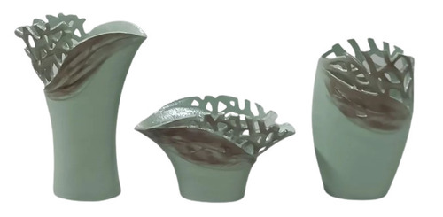 Antique Aluminium Flower Vase - Indoor Handcrafted Home Decor | Customized Design, Elegant Metal Finish
