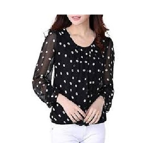 Ladies Round Neck Full Sleeve Top - Superior Quality, Regular Fit, Printed Design, Lightweight and Breathable, Available in Sizes 28-42, Machine Washable, Fade and Wrinkle Resistant