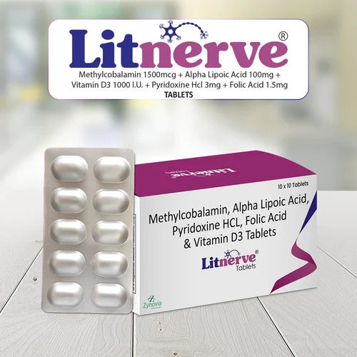 Litnerve Tablet (Methylcobalamin, Alpha Lipoic Acid, Vit. D3, Pyridoxine, Folic Acid)