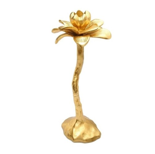 Modern Aluminum Candle Holder - Round Shape, Golden Color | Ideal for Art & Collectible, Holiday Decoration & Gift