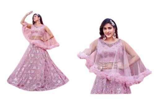 Peach Women Designer Lehenga Choli