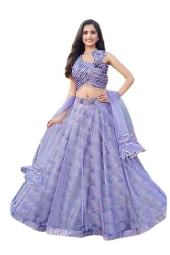 Premium Quality Ladies Designer Lehenga - Georgette Material, Sizes XS-L, Sky Blue Color | Rich Fabric Choices, Intricate Embroidery, Flared Skirt Style, Comfortable Fit, Includes Choli, Breathable and Washable