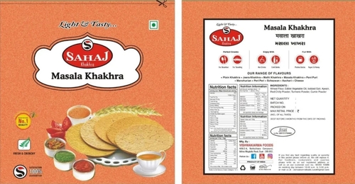 Lentil-Based Spicy Masala Khakhra - 150g/200g/500g Box | Hand Made, Gluten-Free, High Protein, Vegan Friendly, Crispy Texture, Versatile Snack