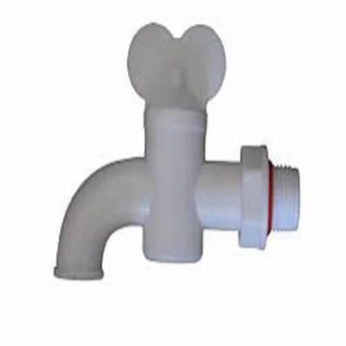 Water Tap - PVC Material, Wall Mounted Design, Round Shape in White | Ideal for Bathroom Fittings, Customized Size Options