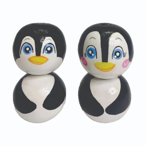 Wooden Painted Penguin Set of 2