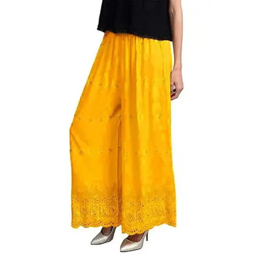 Chikan Work Palazzo - Ankle Length, Loose Fit, Elastic Band Waist | Breathable, Quick Dry, Anti-Wrinkle, Machine Washable, All-Season Wear