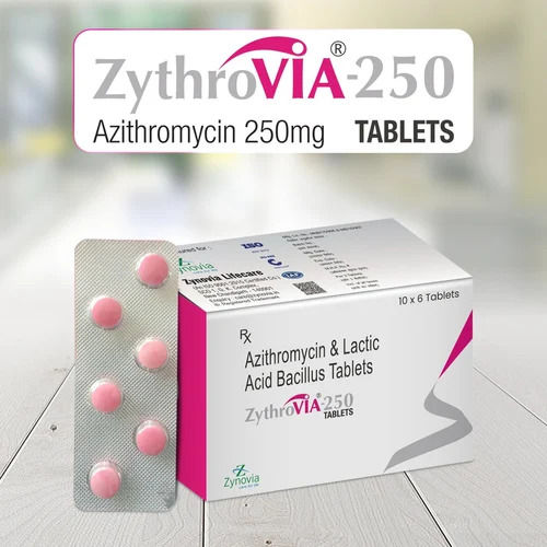 Zythrovia 250Mg (Azithromycin 250 And Lactic Acid Bacillus Tablets)