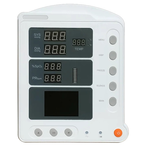 3 Parameter Patient Monitor - 15" Screen, 1024 x 768 Resolution | ECG, RESP, SPO2, PR, NIBP, TEMP, Pediatric Suitable, Hospital and Clinic Application