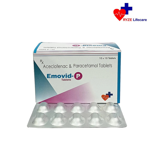 Aceclofenac Paracetamol Tablet - 100mg Aceclofenac, 325mg Paracetamol | Medicine Grade, Prescription Required, Cool and Dry Storage