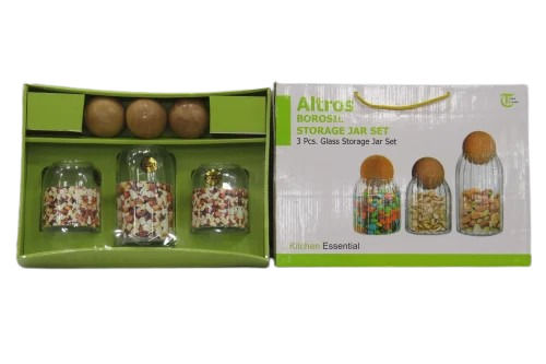 Altros Borosil Storage Glass Jar Set