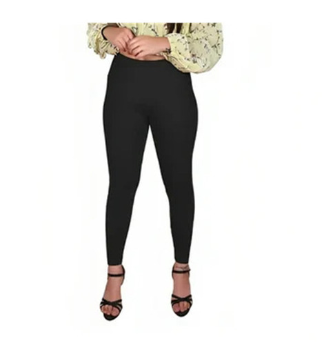 Black Legging - Cotton Lycra, Slim Fit Ankle Length , 4-way Stretch, High Waist, Anti-wrinkle, Washable, Breathable, Quick Dry, All Season