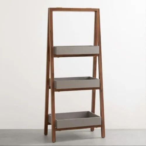 Brown Wooden Rack Shelf