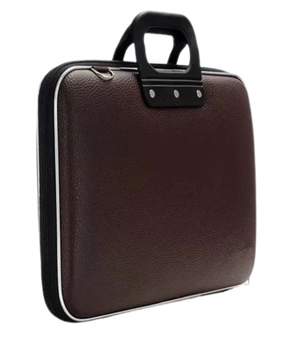 Designer Leather Laptop Bag - PU Leather, Customized Size, Brown Color | Unisex, Attractive Design, Zipper Closure, Durable and Comfortable