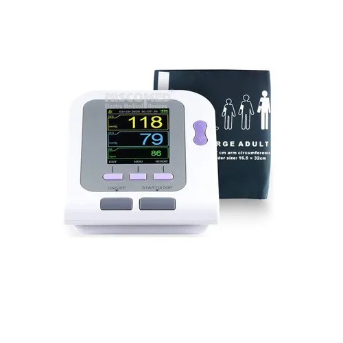 Electronic Sphygmomanometer - Spo2 80%-100%, Pulse Rate, Nibp 25-260 Mmhg | Full Automatic, Single Color Led Display, 1kg Weight, Pediatric Suitable, 12-month Warranty