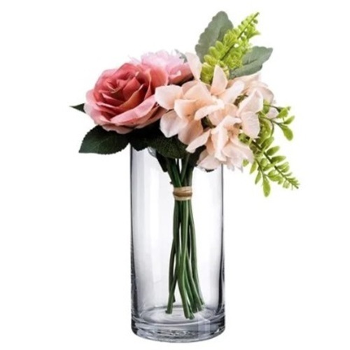 Glass Cylinder Floral Vase - 10.16 x 10.16 x 20.32 cm, Customized Glass Design for Elegant Home Decoration