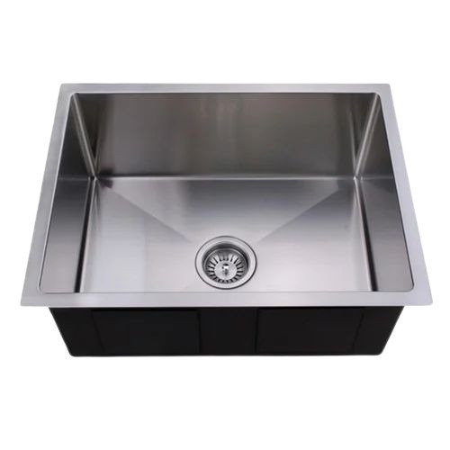 Stainless Steel Single Bowl Kitchen Sink - 610 x 457 x 228 mm | Rectangular Shape, Undermount Installation, Glossy Finish, SS304 Grade