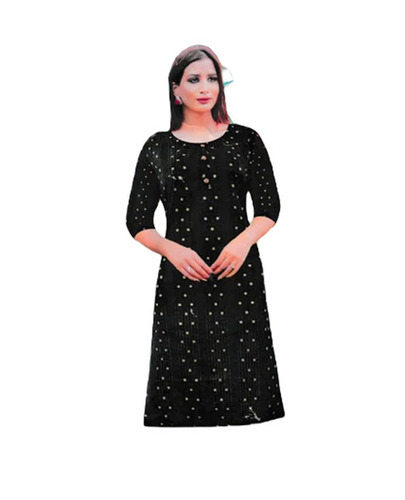 Ladies Cotton Kurtis - Superior Quality, Regular Fit, 3-4th Sleeve | Quick Dry, Anti-Wrinkle, Breathable, Printed Design, Available in Sizes M to XXL