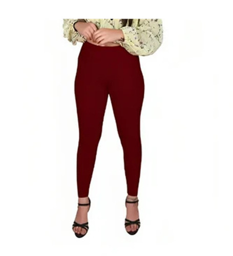 Maroon Legging - 4-Way Stretch High Waist, Slim Fit Ankle Length | Superior Quality, Anti Wrinkle, Breathable, Quick Dry