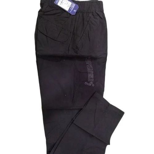 Mens Premium Black Cotton Lower - Optimum Quality, Checked Pattern, Breathable Comfort Stretch Fabric Featuring Pockets, Sporty Look, Non-Itchy Design, Plus Size Available