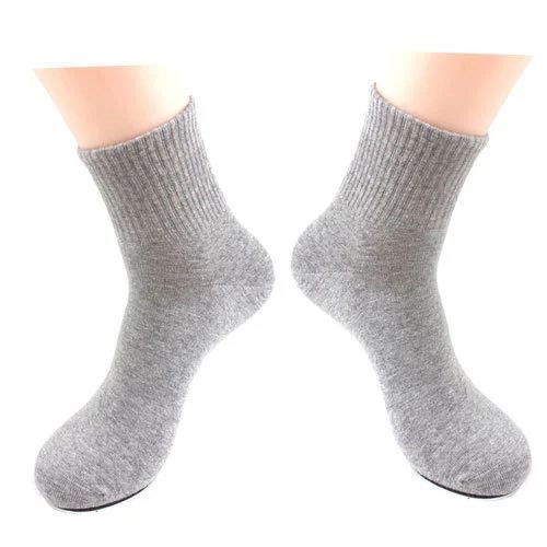 Mens Grey Cotton Socks