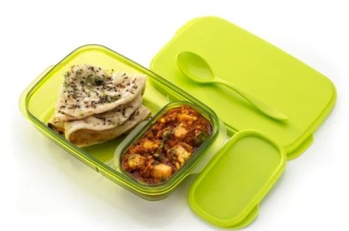 Plastic Lunch Box - ABS Material, Green Color | Elegant Design, Durable, Easy to Clean, Lightweight, Compact for Stylish Entertaining