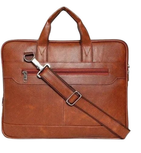 Pu Leather Bag - Polished Brown, Customized Size | Attractive Design, Durable And Comfortable For Men, Zipper Closure