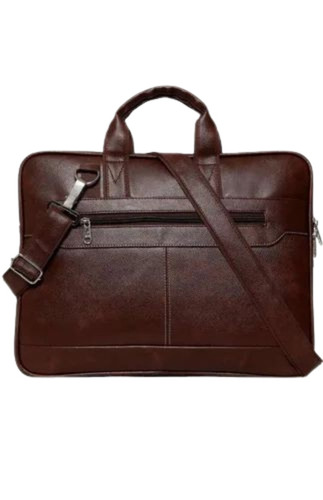 Pure Brown Leather Laptop Bag
